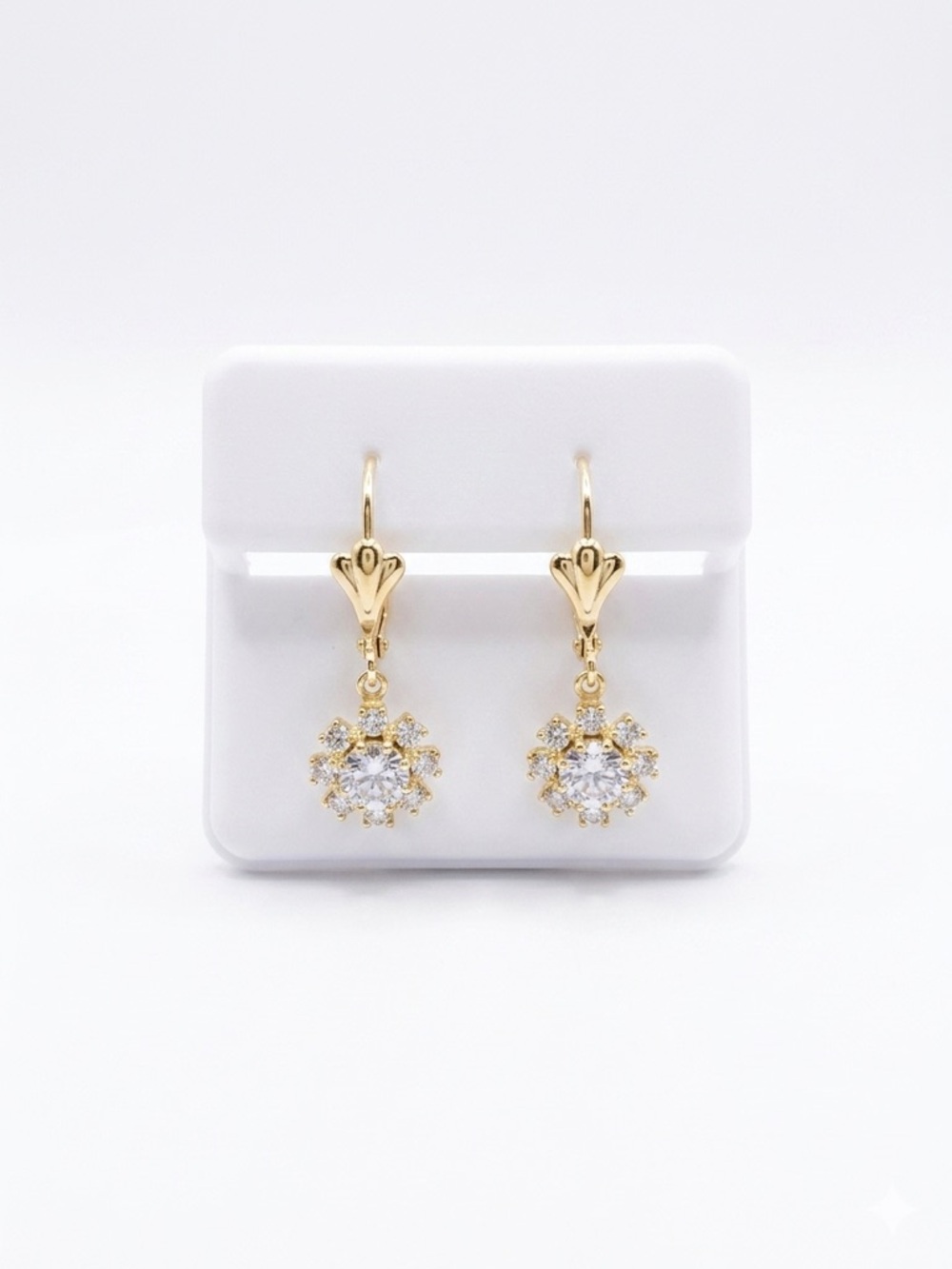 14k Gold - Filled Elegant Clear Crystal Drop Earrings